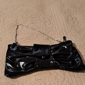 Vintage Black Patent Leather Clutch Bag
